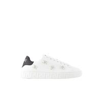 Canvas White Trainers - La Greca - female - Versace - Sneakers - White - 8 UK - Shoes 8 UK