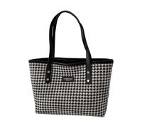 Canvas Women's Handbag White Stylish Checked Versatile Handle Satchel Large Capacity Handbags Shopping Bag for College School Work Office Travel Shopping Everyday, black, One Size
