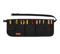 Canvas Work Tool Apron 10 Pockets Waist Apron for Men Women,Adjustable Buckle Closure Tool Bags for Outdoor Work, Woodworkers, Artists and Craftspeople(Black)