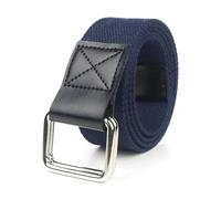 Canvas Woven Belt Jeans Belt 3.8 cm Width Outdoor Sports Belt Casual Decorative Belt for Clothing Accessories, Blue, 120cm