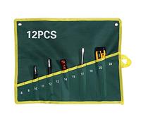 Canvas Wrench Bag, Durable Storage Pouch With 12 Pockets, Portable Tool Organizer For Spanners And Hand Tools Green