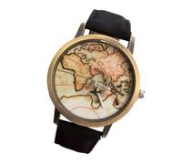 Canvas Wrist Watch with Bronze Case and Rotating Plane Second Hand