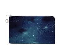 Canvas Zipper Coin Bags, Portable Change Pouch for Woman, Multi-Purpose Makeup Bags for Travel Toiletry Bag, Lightweight Celestial Night Sky Wallet for Christmas Gift