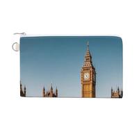 Canvas Zipper Coin Bags, Portable Change Pouch for Woman, Multi-Purpose Makeup Bags for Travel Toiletry Bag, Lightweight Big Ben And Houses of Parliament Riverside Wallet for Christmas Gift
