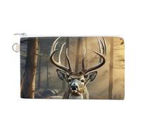 Canvas Zipper Coin Bags, Portable Change Pouch for Woman, Multi-Purpose Makeup Bags for Travel Toiletry Bag, Lightweight Deer Hunting Season Wallet for Christmas Gift