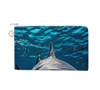Canvas Zipper Coin Bags, Portable Change Pouch for Woman, Multi-Purpose Makeup Bags for Travel Toiletry Bag, Lightweight Hammerhead Shark Scans The Ocean Wallet for Christmas Gift