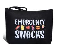 Canvas Zipper Pouch Bags for Snacks, Cosmetics & Toiletries - Women's Travel & Beach Bag (Black)