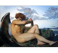 CanvasArtShop- ALEXANDRE CABANEL, FALLEN ANGEL- PREMIUM WALL ART FRAMED PICTURE PRINTS - 3 COLOURS - 4 SIZES (UNFRAMED, A2)