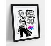 CanvasArtShop- BANKSY ACHIEVE GREATNESS- PREMIUM WALL ART FRAMED PICTURE PRINTS - 3 COLOURS - 4 SIZES (BLACK, A3)