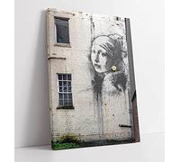 CanvasArtShop- BANKSY GIRL WITH PEARL EARRING- CANVAS WALL ART PICTURE PRINT (30x20)