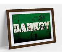 CanvasArtShop- BANKSY GRAFFITI MONTAGE- PREMIUM WALL ART FRAMED PICTURE PRINTS - 3 COLOURS - 4 SIZES (BLACK, A1)