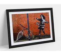 CanvasArtShop- BANKSY HULA GIRL GRAFFITI- PREMIUM WALL ART FRAMED PICTURE PRINTS - 3 COLOURS - 4 SIZES (UNFRAMED, A4)