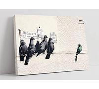 CanvasArtShop- BANKSY RACIST PIGEONS- CANVAS WALL ART PICTURE PRINT (18x12)
