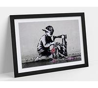 CanvasArtShop- BANKSY SLAVE LABOUR- PREMIUM WALL ART FRAMED PICTURE PRINTS - 3 COLOURS - 4 SIZES (BLACK, A4)