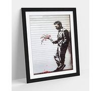 CanvasArtShop- BANKSY THE HUSTLER GRAFFITI- PREMIUM WALL ART FRAMED PICTURE PRINTS - 3 COLOURS - 4 SIZES (BLACK, A2)