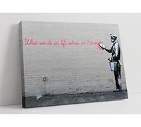 CanvasArtShop- BANKSY WHAT WE DO IN LIFE QUOTE- CANVAS WALL ART PICTURE PRINT (24x16)