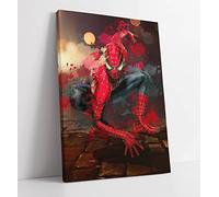 CanvasArtShop CANVAS WALL PRINT ARTWORK SPIDERMAN SPLASH ART MOVIE MARVEL KIDS BEDROOM (24in x 16in / 60cm x 40cm)