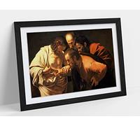 CanvasArtShop -CARAVAGGIO, THE INCREDULITY OF SAINT THOMAS- PREMIUM WALL ART FRAMED PICTURE PRINTS - 3 COLOURS - 4 SIZES (WALNUT, A1)