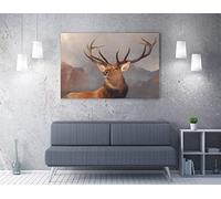 CanvasArtShop DEER STAG FRAMED CANVAS WALL ART PRINT ARTWORK PICTURE GEOMETRIC (XL 47in x 32in / 119cm x 81cm)