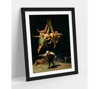 CanvasArtShop -FRANCISCO GOYA, THE WITCHES' FLIGHT- PREMIUM WALL ART FRAMED PICTURE PRINTS - 3 COLOURS - 4 SIZES (BLACK, A1)
