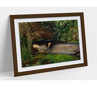 CanvasArtShop -JOHN EVERETT MILLAIS, OPHELIA- PREMIUM WALL ART FRAMED PICTURE PRINTS - 3 COLOURS - 4 SIZES (A4, WALNUT)