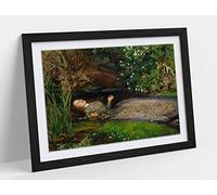 CanvasArtShop -JOHN EVERETT MILLAIS, OPHELIA- PREMIUM WALL ART FRAMED PICTURE PRINTS - 3 COLOURS - 4 SIZES (A3, BLACK)