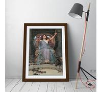 CanvasArtShop- JOHN WILLIAM WATERHOUSE, CIRCE OFFERING THE CUP TO ODYSSEUS- PREMIUM WALL ART FRAMED PICTURE PRINTS - 3 COLOURS - 4 SIZES (WALNUT, A4)