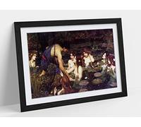 CanvasArtShop- JOHN WILLIAM WATERHOUSE, HYLAS AND THE NYMPHS- PREMIUM WALL ART FRAMED PICTURE PRINTS - 3 COLOURS - 4 SIZES (UNFRAMED, A2)