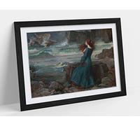 CanvasArtShop- JOHN WILLIAM WATERHOUSE, MIRANDA THE TEMPEST- PREMIUM WALL ART FRAMED PICTURE PRINTS - 3 COLOURS - 4 SIZES (WALNUT, A1)