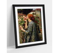 CanvasArtShop- JOHN WILLIAM WATERHOUSE, THE SOUL OF THE ROSE- PREMIUM WALL ART FRAMED PICTURE PRINTS - 3 COLOURS - 4 SIZES (BLACK, A3)
