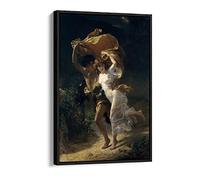 CanvasArtShop -PIERRE AUGUSTE COT, THE STORM- FLOAT EFFECT FRAMED CANVAS WALL ART PICTURE PRINT (24x16, OAK)