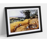 CanvasArtShop -PIETER BRUEGEL, THE HARVESTERS- PREMIUM WALL ART FRAMED PICTURE PRINTS - 3 COLOURS - 4 SIZES (BLACK, A2)