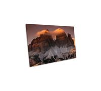 CanvasGeeks Cotton Candy Clouds Dolomites Mountains Canvas Wall Art Picture Print in Brown | Size: W18" x H12" x D20mm CanvasGeeks Brown W18" x H12" x D20mm