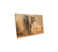 CanvasGeeks Desert Storm Elephant Wildlife Canvas Wall Art Picture Print in Beige | Size: W18" x H12" x D20mm CanvasGeeks Beige W18" x H12" x D20mm