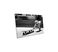 CanvasGeeks Dogs Just Wanna Have Fun Bulldog Skateboard Canvas Wall Art Picture Print in Grey | Size: W36" x H24" x D40mm CanvasGeeks Grey W36" x H24" x D40mm