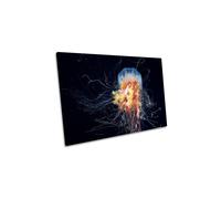 CanvasGeeks Giant Lion's Mane Jellyfish Canvas Wall Art Picture Print | Size: W36" x H24" x D40mm CanvasGeeks Multicolor W36" x H24" x D40mm