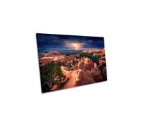 CanvasGeeks Lightning Bryce Canyon Landscape Canvas Wall Art Picture Print | Size: W36" x H24" x D40mm CanvasGeeks Multicolor W36" x H24" x D40mm