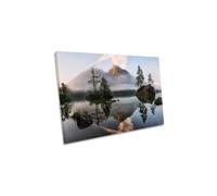CanvasGeeks Nature's Awakening Mountain Landscape Canvas Wall Art Picture Print | Size: W18" x H12" x D20mm CanvasGeeks Multicolor W18" x H12" x D20mm