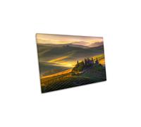 CanvasGeeks Of Green & Gold Tuscany Morning Canvas Wall Art Picture Print | Size: W30" x H20" x D20mm CanvasGeeks Green W30" x H20" x D20mm