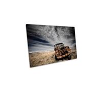 CanvasGeeks Old Rusty Truck Abandoned Canvas Wall Art Picture Print in Brown | Size: W30" x H20" x D20mm CanvasGeeks Brown W30" x H20" x D20mm
