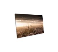 CanvasGeeks Paris Magnificence Sunset City Canvas Wall Art Picture Print in Beige | Size: W36" x H24" x D40mm CanvasGeeks Beige W36" x H24" x D40mm