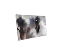 CanvasGeeks Runaway Horse Animal Abstract Canvas Wall Art Picture Print in Brown | Size: W18" x H12" x D20mm CanvasGeeks Brown W18" x H12" x D20mm