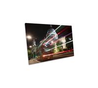 CanvasGeeks St Pauls London City Traffic Trails Canvas Wall Art Picture Print | Size: W18" x H12" x D20mm CanvasGeeks Multicolor W18" x H12" x D20mm