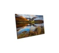CanvasGeeks Still Waters at Loch Awe Scotland Castle Canvas Wall Art Picture Print | Size: W24" x H16" x D20mm CanvasGeeks Multicolor W24" x H16" x D20mm