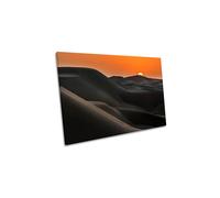 CanvasGeeks Sunrise behind the Desert Mountains Orange Canvas Wall Art Picture Print | Size: W24" x H16" x D20mm CanvasGeeks Orange W24" x H16" x D20mm