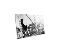 CanvasGeeks The Past Retro Bridge Woman Memory Canvas Wall Art Picture Print in Grey | Size: W18" x H12" x D20mm CanvasGeeks Grey W18" x H12" x D20mm