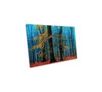 CanvasGeeks The Supremes Forest Trees Autumn Canvas Wall Art Picture Print in Blue | Size: W24" x H16" x D20mm CanvasGeeks Blue W24" x H16" x D20mm