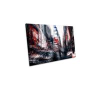 CanvasGeeks Urban Jungle Times Square New York City Canvas Wall Art Picture Print in Red | Size: W18" x H12" x D20mm CanvasGeeks Red W18" x H12" x D20mm