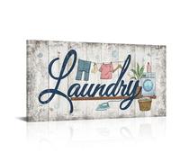 Canvbay Vintage Laundry Room Canvas Wall Art Rustic Laundry Sign Signs Painting Prints for Hotel Farmhouse Laundromat Dry Cleaning Store Ready to Hang 20x40inch