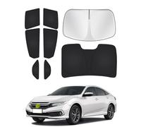 Canvcle Compatible with Car Sunshades 8PCS Set Honda Civic 2016-2021 All Windows Shade Cover Kit Keep Vehicle Cool Black